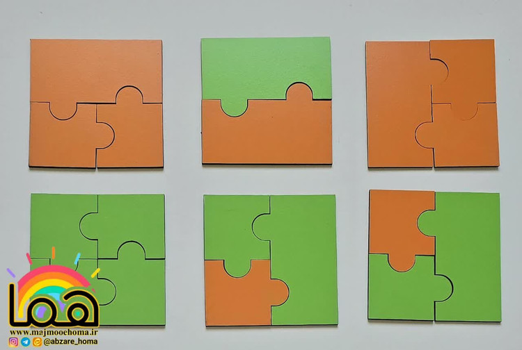 پازل مربعی چوبی